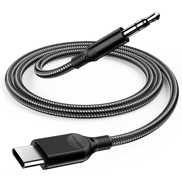 ZOOAUX USB C to 3.5mm Audio Aux Jack Cable [ 4ft ] Type C Adapter to 3.5mm Headphone Stereo Cord Car for iPhone 15 Pro Max 15