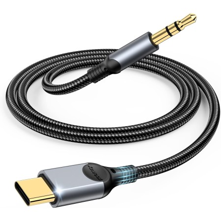 ZOOAUX USB C to 3.5mm Audio Aux Jack Cable [ 4ft ] Type C Adapter to 3.5mm Headphone Stereo Cord Car for iPhone 15 Pro Max 15