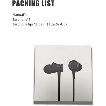 Xiaomi Mi in-Ear Headphones Basic, Piston in-Ear Headphones Earphones Earbuds Headset with Remote & Mic, Black